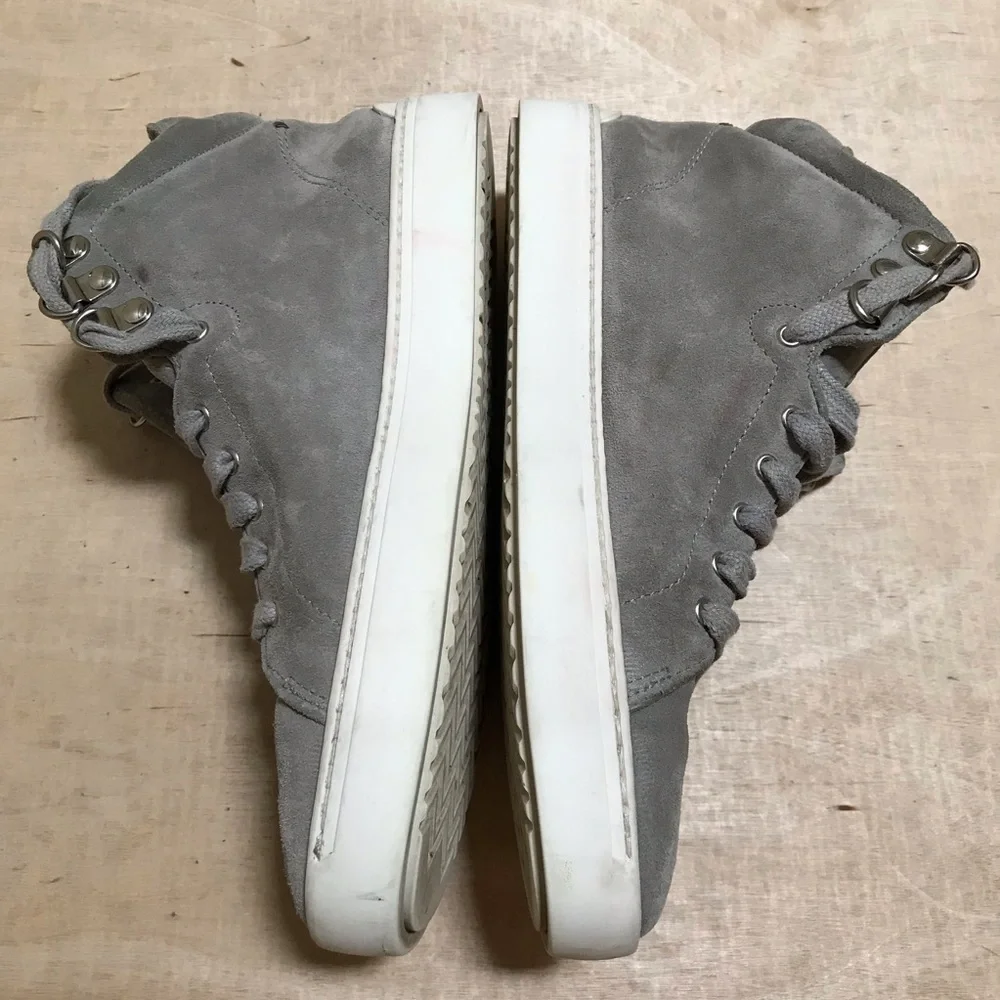 Rag & Bone Kent Suede High Top Sneakers Size 8 Gray Designer Shoes